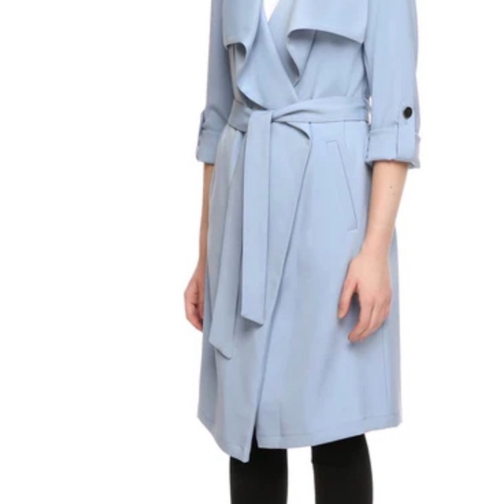 Soia & Kyo Powder Blue Ornella Trench Coat - Picture 4 of 12